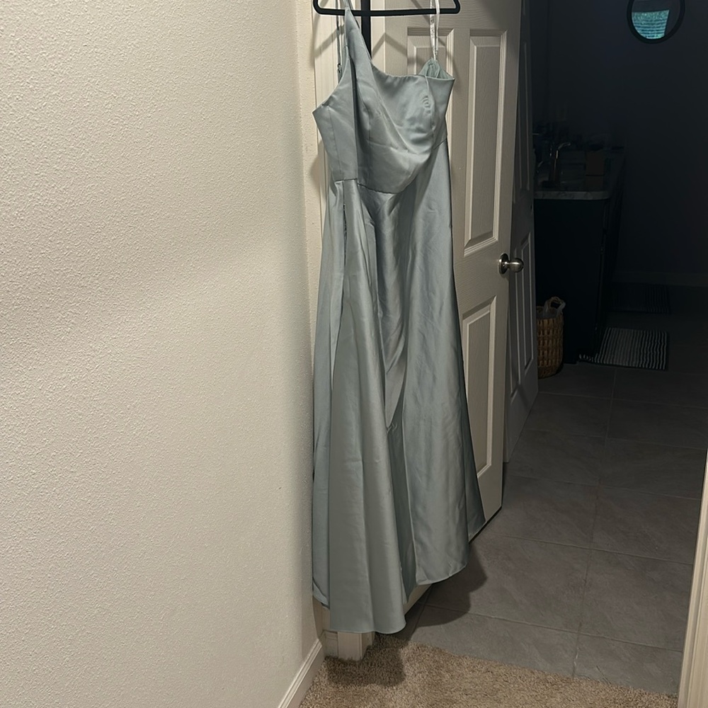 Dusty Sage Bridesmaid Dress from David’s Bridal